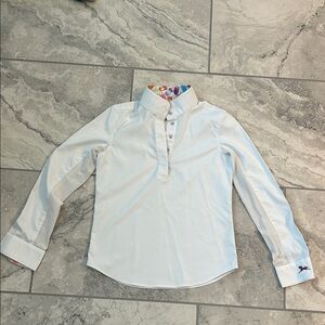 Girls equestrian show shirt with venting and popsicle details
